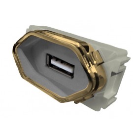 Modulo USB 2a - Novara Aço Gold